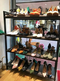 중국 신발 전문점을 위한 까만 모듈 구두 가게 전시 선반 안정되어 있는 구조 협력 업체